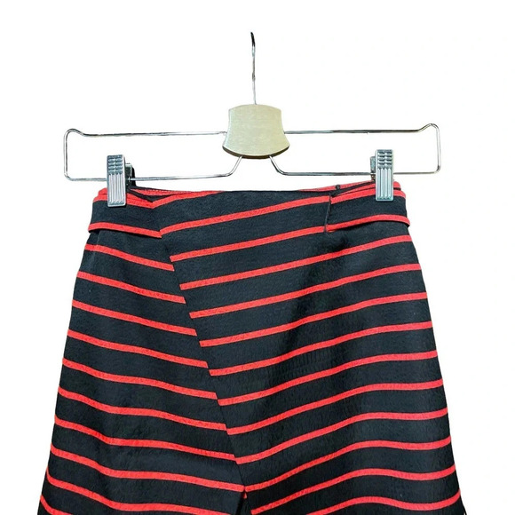 Proenza Schouler Striped Jacquard Suiting‎ Wrap Skirt Black Red Size 4 - Picture 4 of 13
